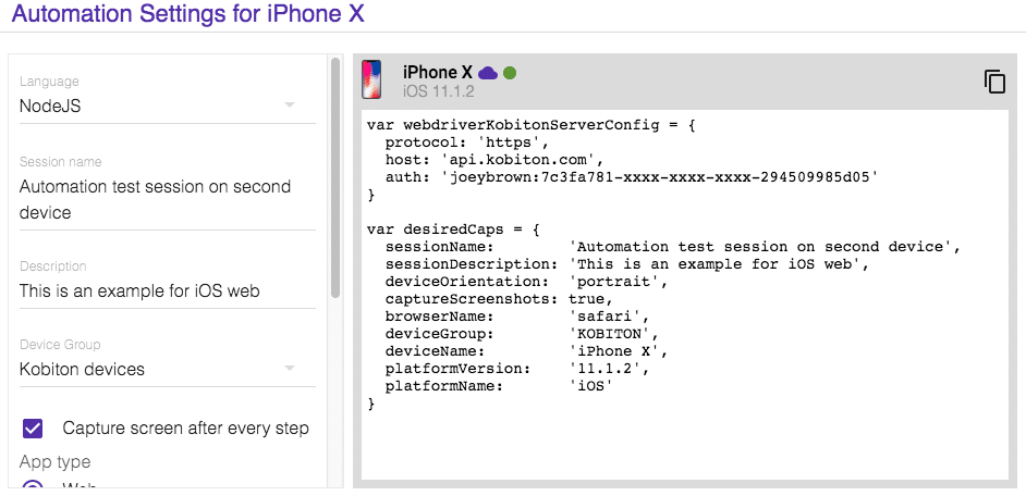 automation settings for iPhone X image