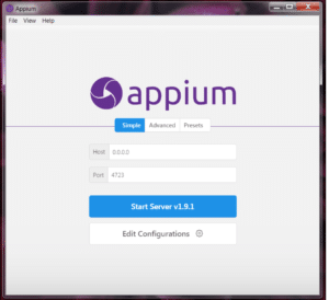 image of appium desktop application
