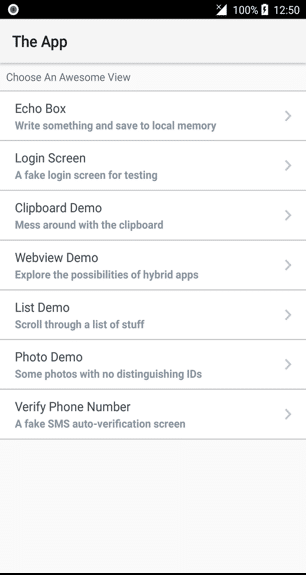 Image of android sample app