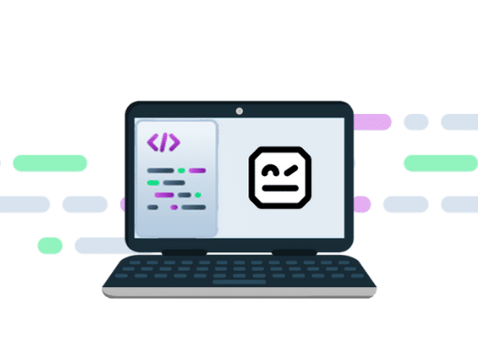 Illustration of Robot Test Framework for Mobile Test Automation on laptop