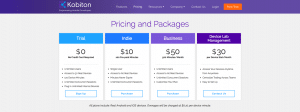 Image of pricing packages 