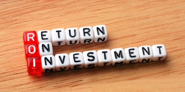 Image of dice spelling out "Return on Investment"
