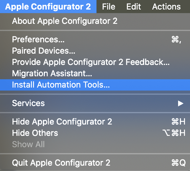 screen shot of installing automation tools