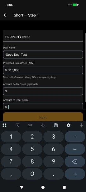 Keyboard covering a form field on a Pixel 8 Pro in a functional test