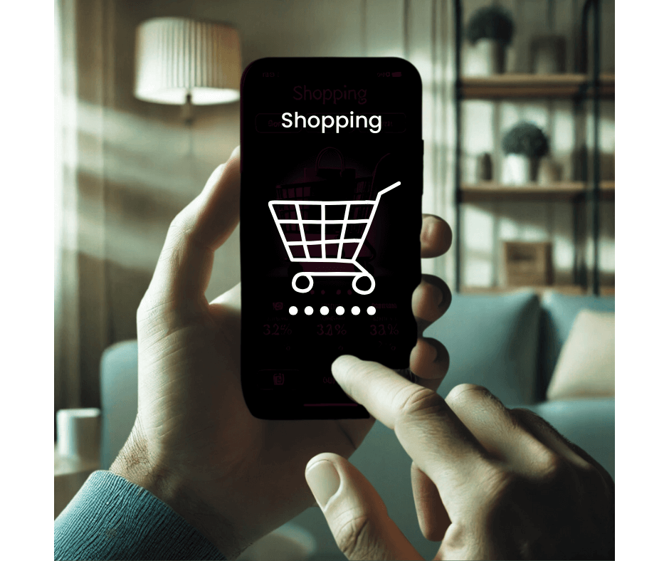 An image of a shopping app highlighting the convenience of mobile commerce.