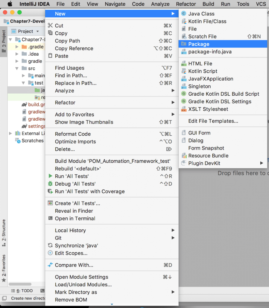 Adding new package inside src_test_java image