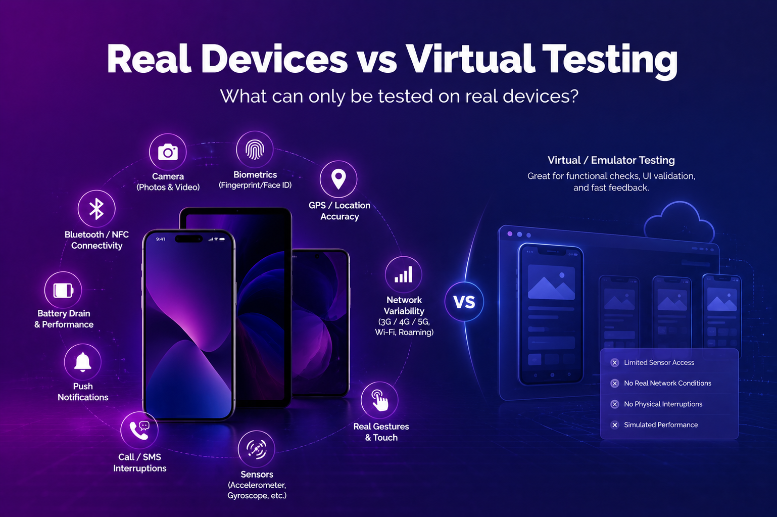 What Features and Conditions Can Be Tested on Real Devices That Can’t Be Replicated Virtually?