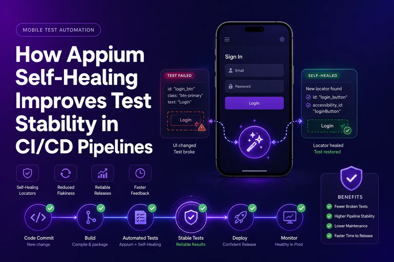 How Appium Self-Healing Improves Test Stability in CI/CD Pipelines